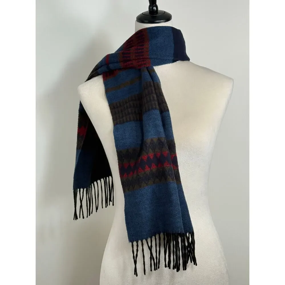 V. Fraas Cashmink Vintage Scarf West Germany Herringbone Stripe